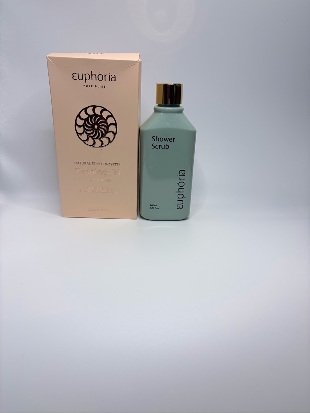 Euphoria Pure Bliss Pink Sparkles Tanning Oil & Shower Scrub Duo